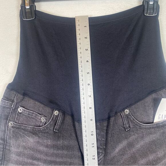 Gap Maternity New With Tags Full Panel Crop Flair Black Jeans Size 27R - Picture 9 of 12